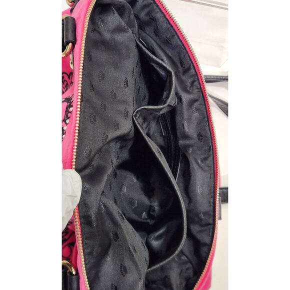 Hot Pink Juicy Couture Purse Zip Top Bag Handbag Y2K Velour Vintage - Picture 2 of 16